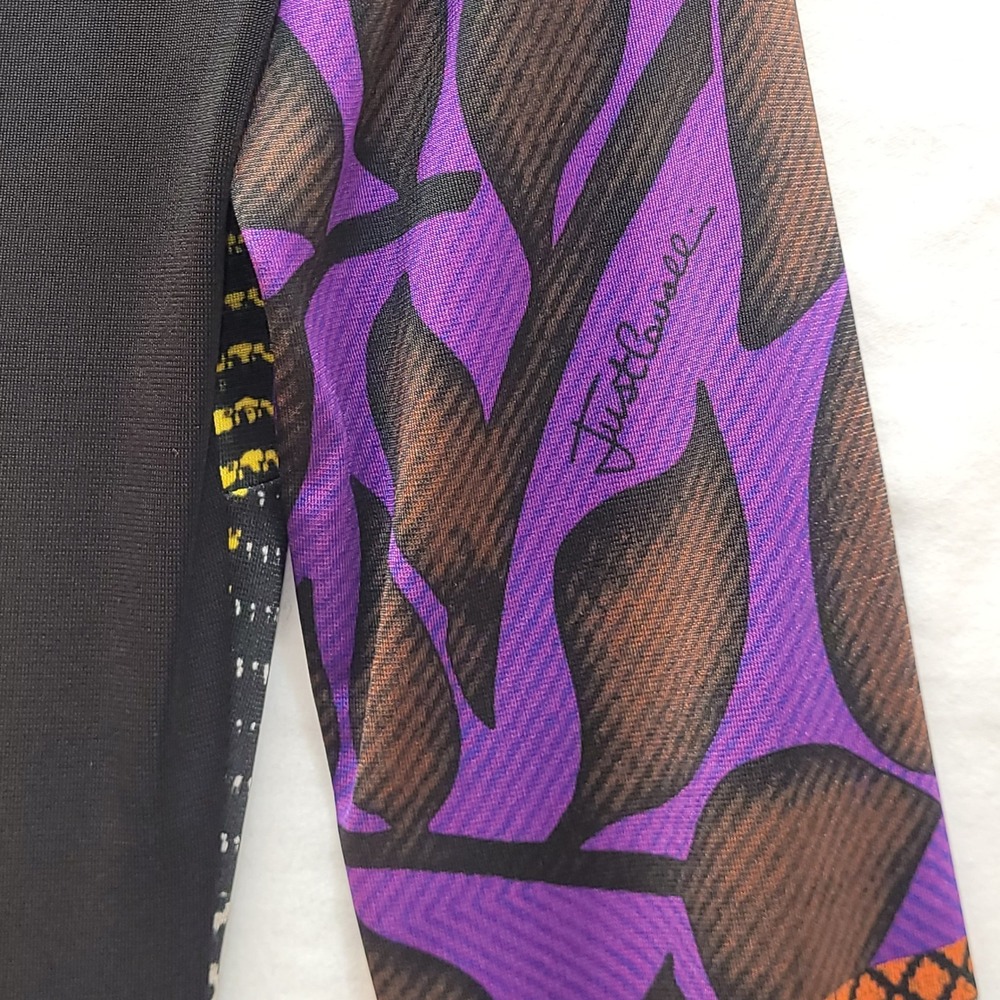 Just Cavalli Women Mixed Geometric Print Long Sleeve Dress Black Multi Size 40 - Picture 5 of 15